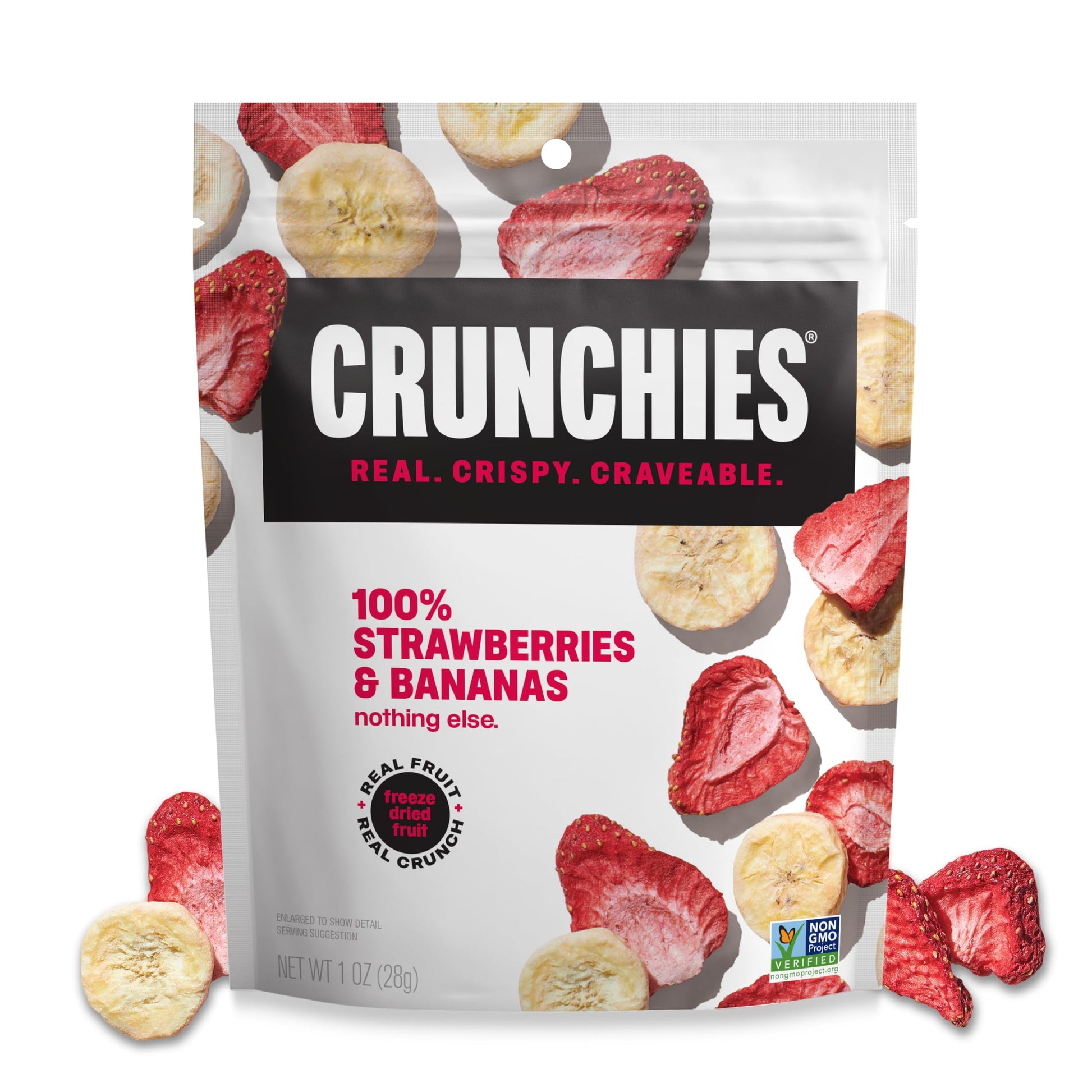 Crunchies Freeze-Dried Fruits, 100% All Natural Crispy Fruit, Non GMO and Kosher, Resealable Freeze Dried Fruit Snack Packs, Pack of 6 (Strawberry Banana)