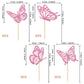 Rssta i Pink Glitter Butterfly Cupcake Toppers, 24 Pack, Paper, Design 1 Deep Pink, Wedding, Baby Shower, Kids Birthday Party Decorations