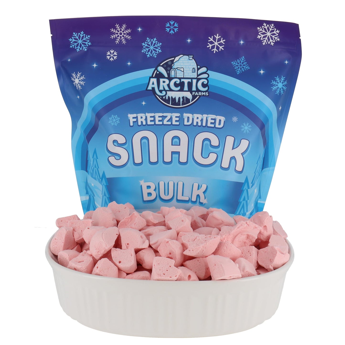 Arctic Farms Freeze Dried Ice Cream Bits Bulk - Does Not Melt (Red Raspberry) (1Lb)