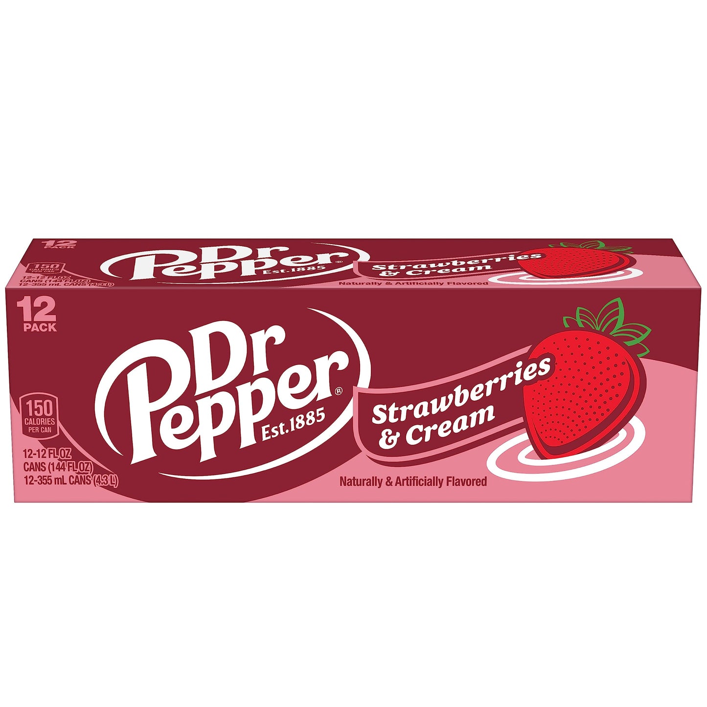 Dr Pepper Strawberries And Cream Soda, 12 Fl Oz Cans, 12 Pack