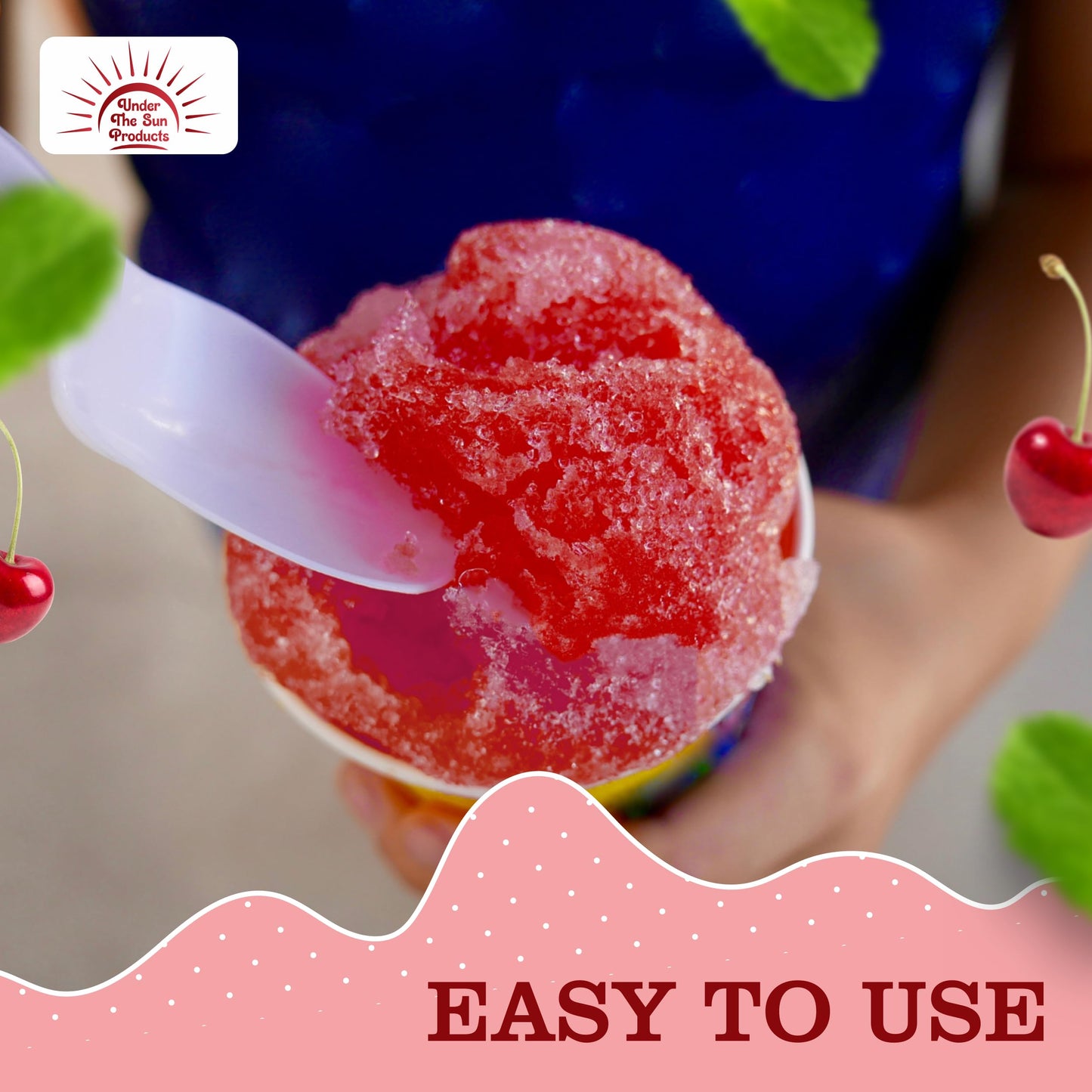 Under The Sun Products- 16Oz Bottle Of Snow Cone Syrup (16 Fl Oz (Pack Of 1), Cherry)