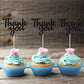 Gyufise 36 Pack Thank You Cupcake Toppers Black Glitter Thanksgiving Cupcake Picks Decorations For Baby Shower Boys Girls Birthd