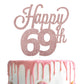 Lingteer Happy 69Th Birthday Cake Topper - Cheers To 69Th Birthday 69 Years Old Birthday Party Cake Decorations Sign.