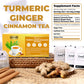 LeafLea Ginger Turmeric Tea Bags, 100% Natural Herbal Blend, Caffeine-Free, 160 Bags (Pack of 4)