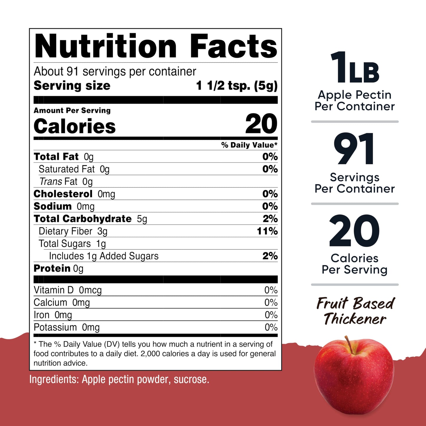 Nutricost Pantry Apple Pectin Powder (1 LB) - Bulk Pectin for Jam  Jelly & Canning  Vegan  GMO-Free  Gluten-Free