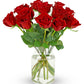 Benchmark Bouquets - 12 Stem Premium Red Roses (Glass Vase Included) - Fresh Flowers for Delivery - Gift for Graduation, Birthda