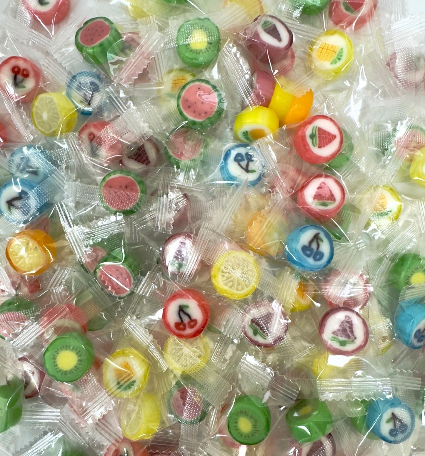 Lucky Boys Fruit Slices Hard Candy Bulk 1 lb Bag - Individually Wrapped Fruity Flavors for Office, Reception, Treat Bags