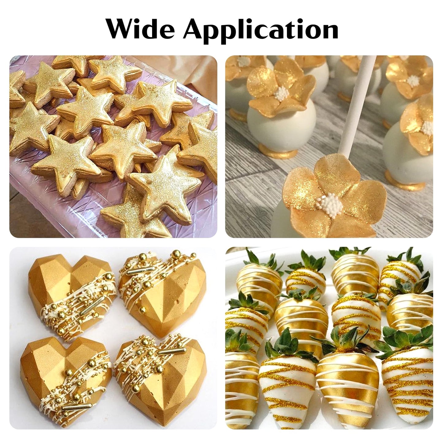 Gold Edible Glitter For Cocktails - 6G Gold Luster Dust Edible Drink Glitter Food Grade Metallic Shimmer Powder Cake Sprinkles F