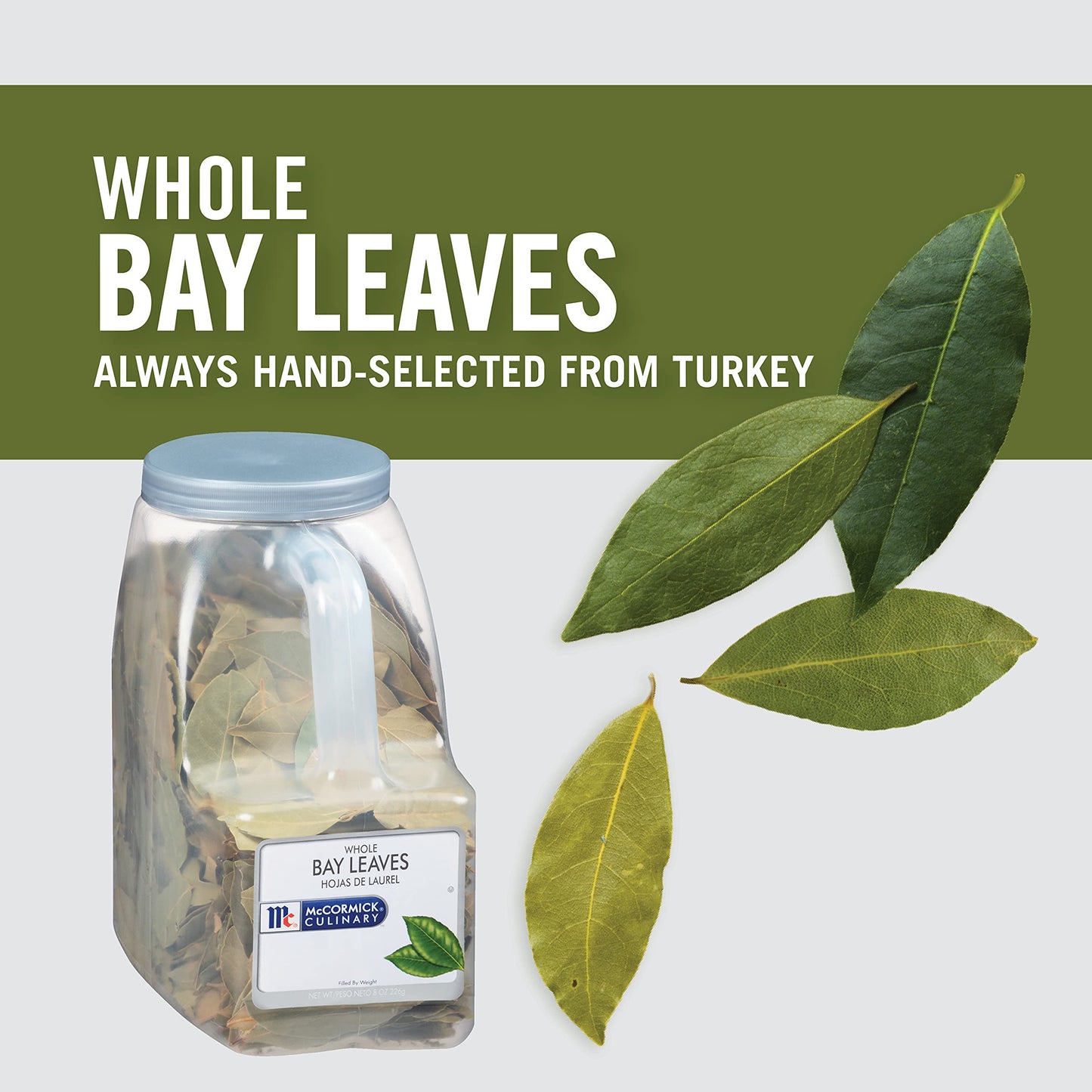 McCormick Culinary Whole Bay Leaves - 8 Ounce Container for Savory Flavor in Stews and Marinades