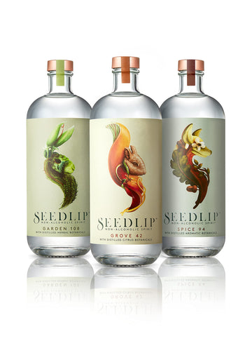 SEEDLIP Non-Alcoholic Spirits Trio Bundle - Grove 42, Garden 108, Spice 94 - 23.67 Fl Oz (Pack of 3)