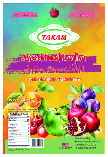 Takam Lavashak Mixed Fruit Leather Authentic Persian Style Sweet and Salty Fruit Layer 7 OZ - 196g ????? ?????? ?????