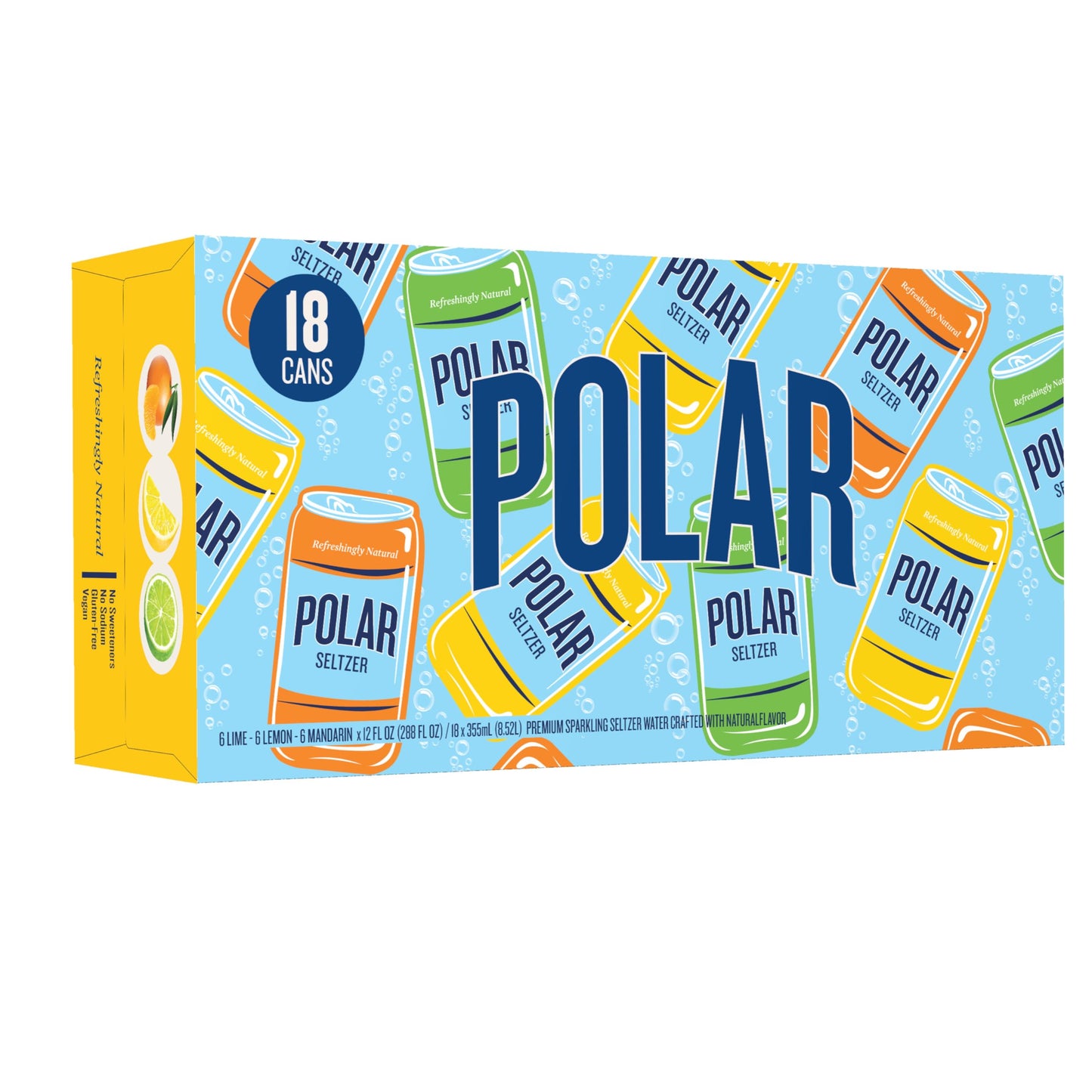 POLAR Seltzer Water Citrus Variety Pack, 12 fl oz Cans, 18 Pack, Model 10161317