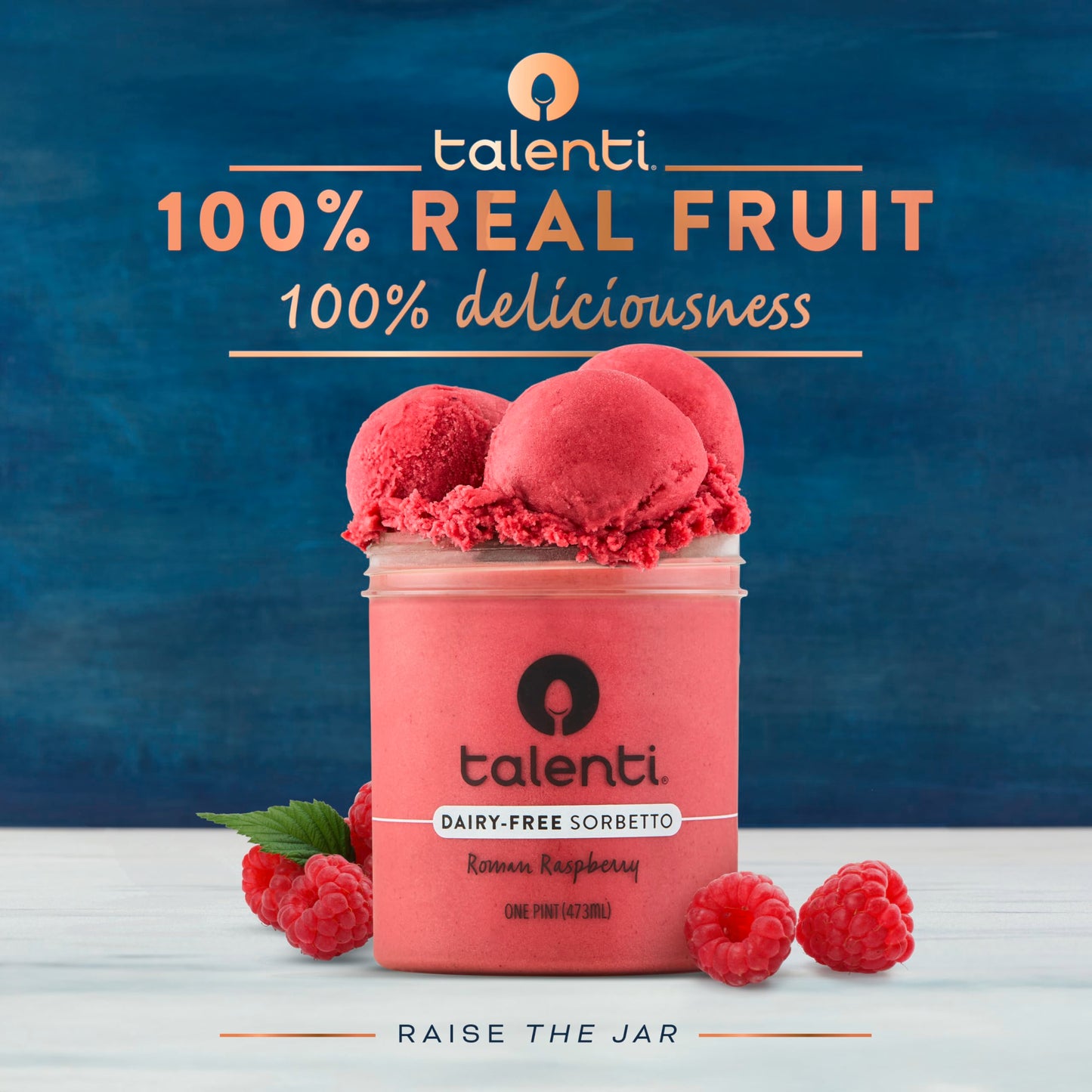 Talenti Sorbetto For a Delicious Non Dairy Ice Cream Alternative Roman Raspberry Made With Non-GMO Ingredients 1 pint