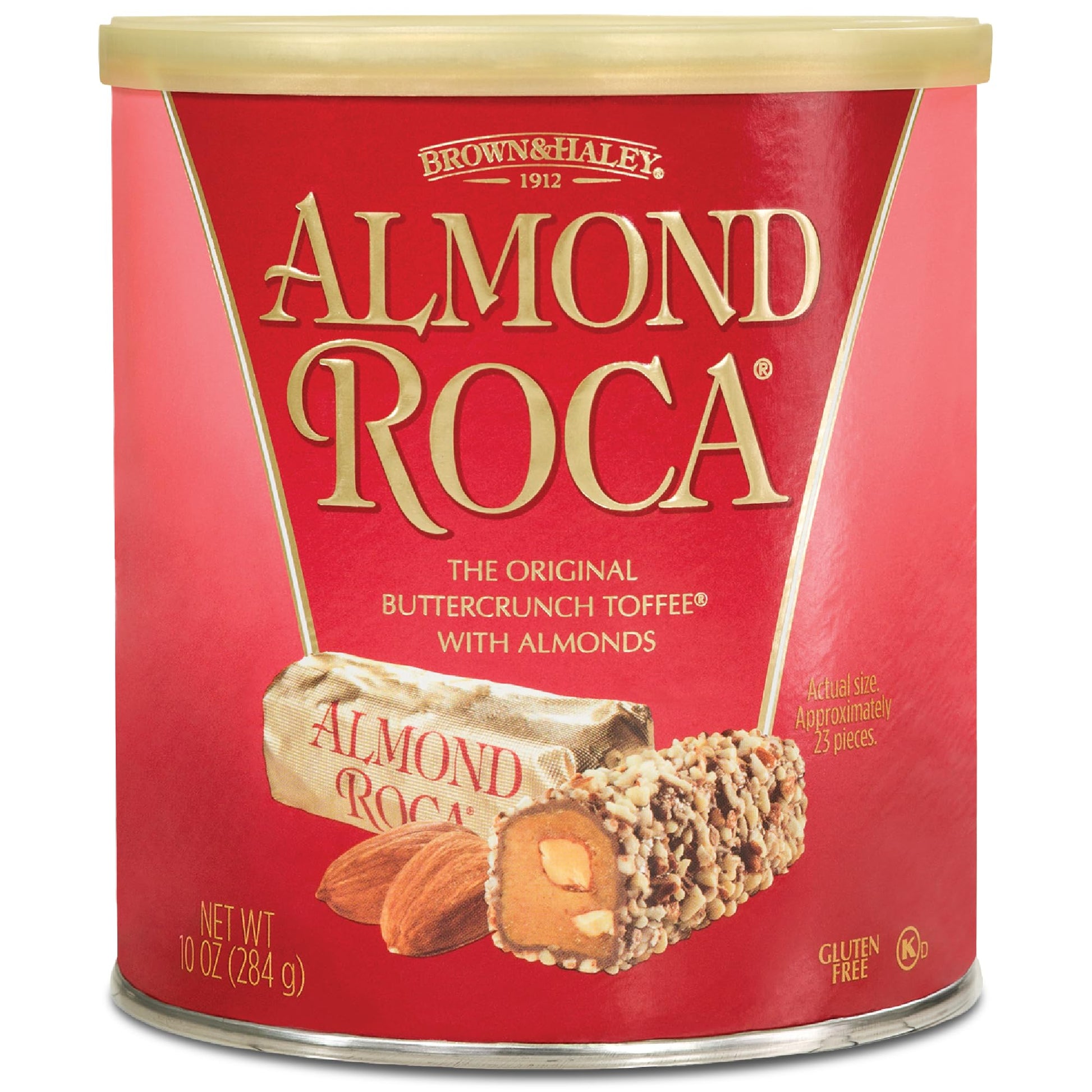 Almond Roca Pack of 1-10oz Individually Wrapped Chocolate Candy - Original Buttercrunch Toffee with Almonds - Gluten Free, Koshe