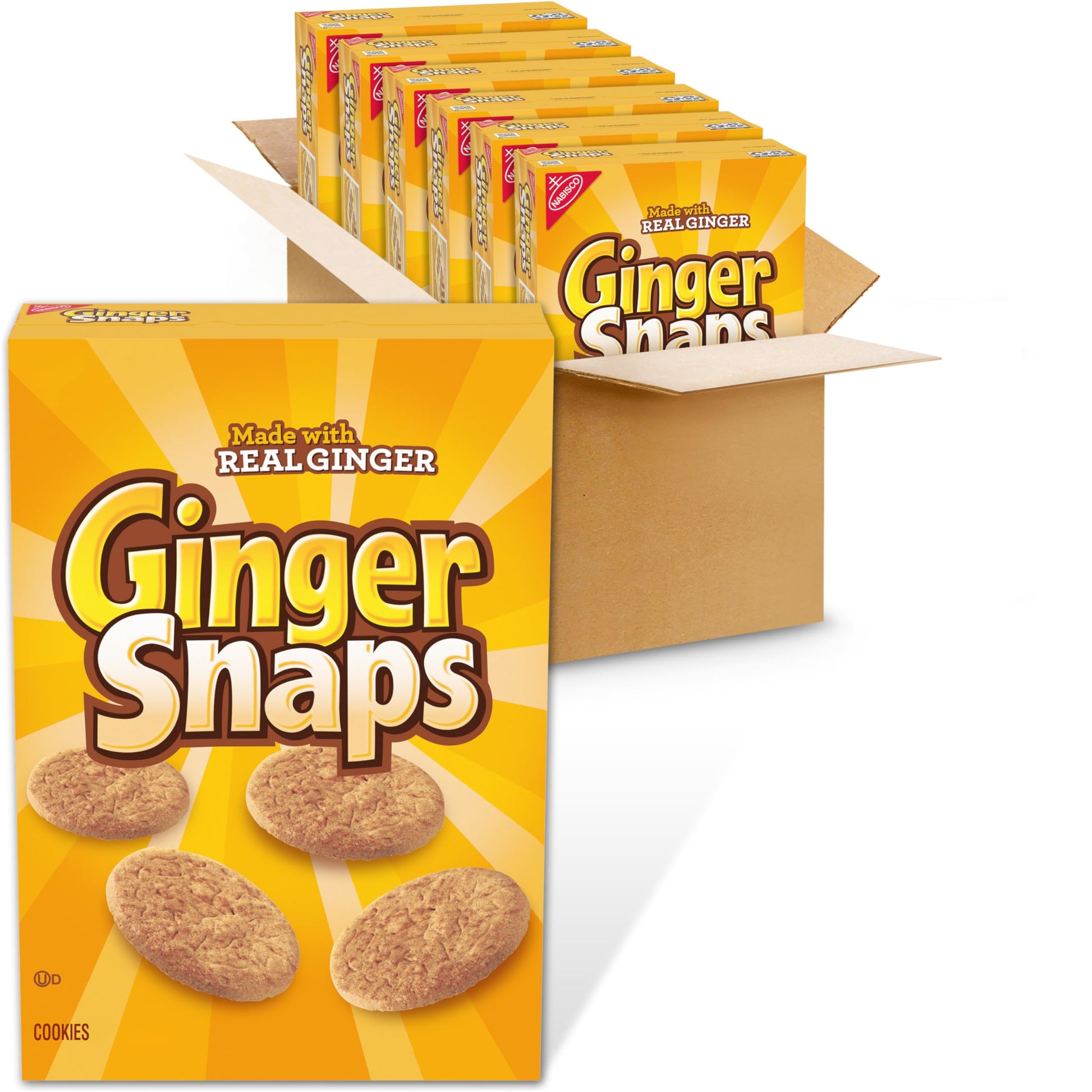 Ginger Snaps Cookies, Ginger Cookies, 6 - 16 Oz Boxes