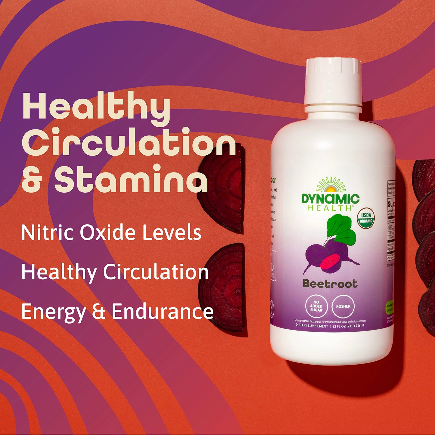 Dynamic Health Organic Beetroot Juice Concentrate, 32 oz, No Added Sugar, Gluten-Free, BPA-Free, Model 6563284