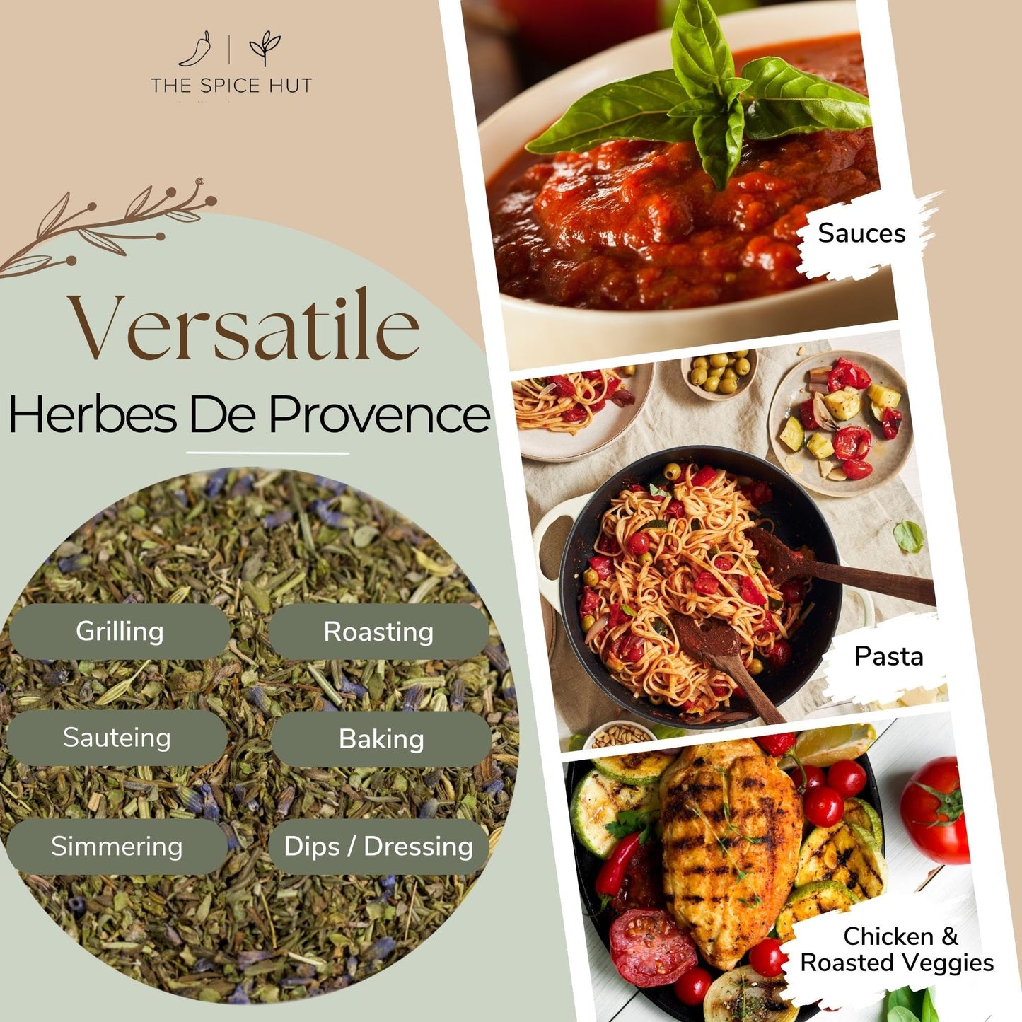 Spice Hut - Organic Herbes De Provence Seasoning Mix With Lavender, Salt Free, Authentic Provencal Blend- French Herbs De Proven