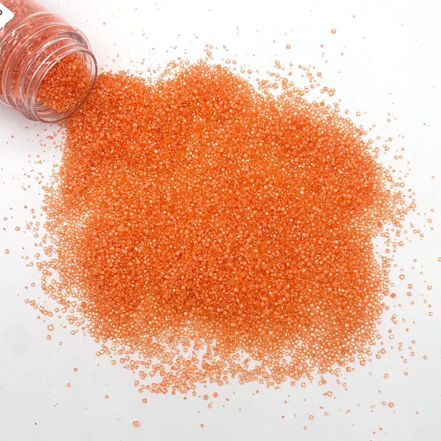 Edible Orange Sanding Sugar Sprinkles Cupcake Cake Toppers, Celebrations Candy Pearls Shaker Jar Wedding Party Cake Dessert Food