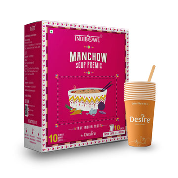 Indicup Manchow Soup Premix - Pack Of 1-10 Sachets - Instant Soup Mix, Refreshing Taste