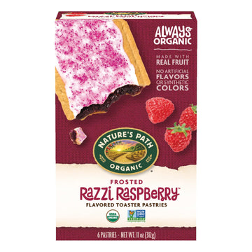 Nature s Path Organic Frosted Razzi Raspberry Toaster Pastries, 11 oz (Pack of 12), Non-GMO