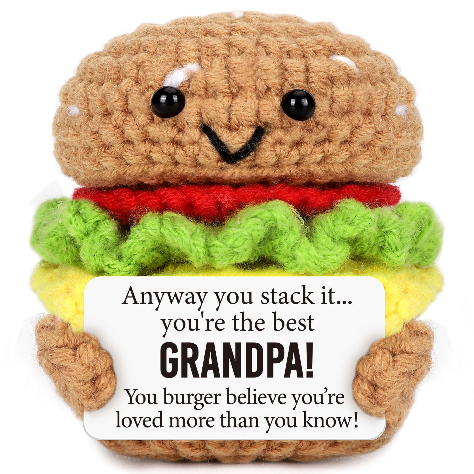 Avboda Mini Birthday Gifts For Grandpa Cute Handmade Crochet For Grandfather Funny Thank You Gift For Papa New Grandfather Bonus Grandpa Unique Thanksgiving Day From Grandkids