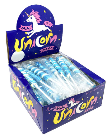 Unicorn Pops 48 Count - Individually Wrapped Unicorn Lollipops - Great For Party Favors, Candy Buffets, Kosher Candy (Blueberry