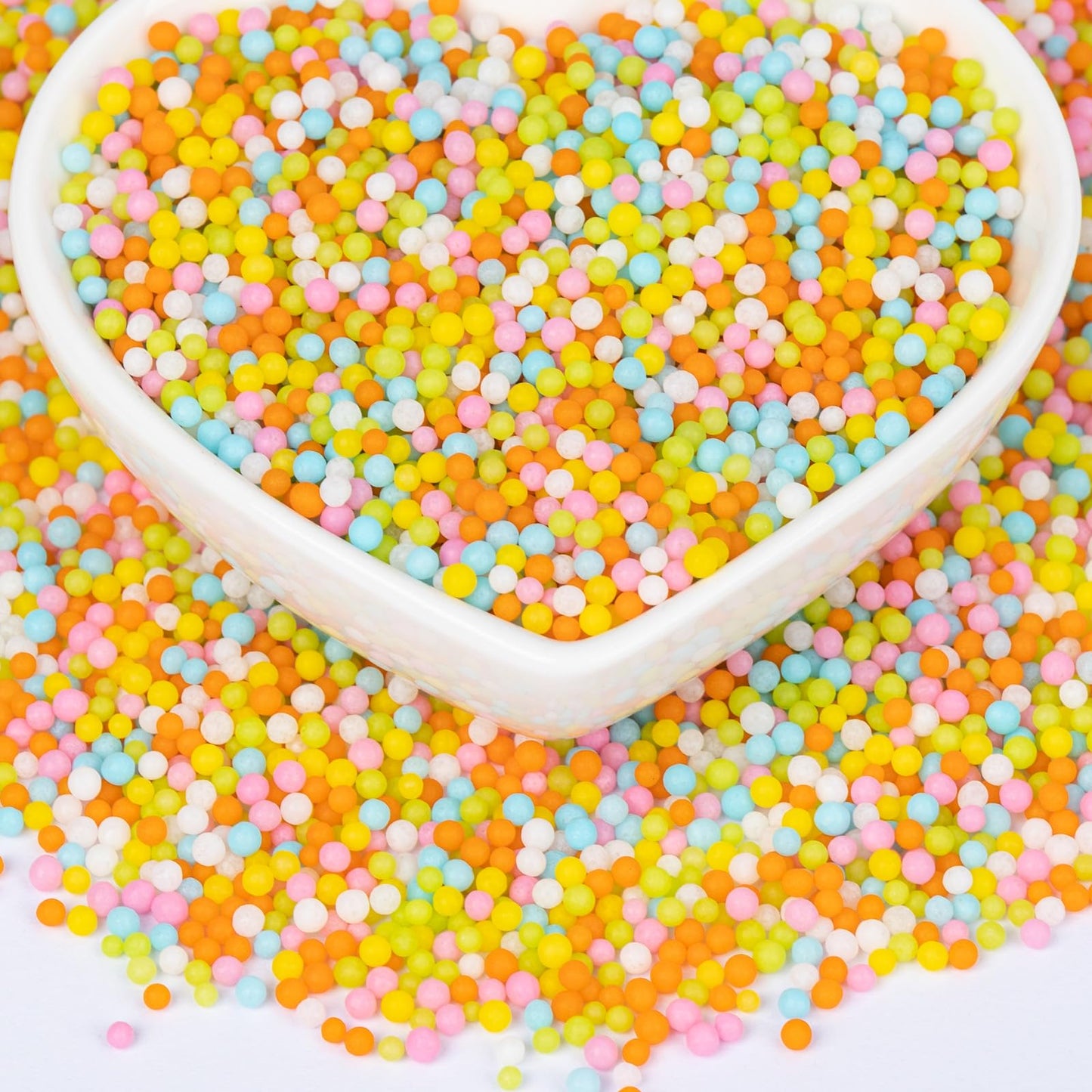 Twisweet Easter Nonpareils, Edible Mini Pearl Sprinkles for Cake Decorating, Yellow Green Orange Pink White and Blue Sugar Sprin