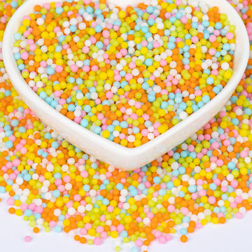 Twisweet Easter Nonpareils, Edible Mini Pearl Sprinkles for Cake Decorating, Yellow Green Orange Pink White and Blue Sugar Sprin
