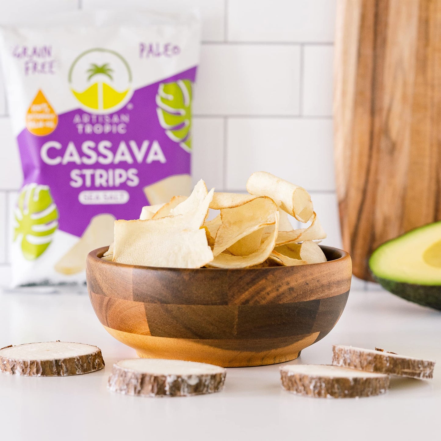 Artisan Tropic Cassava Strips Sea Salt - 8 Pack, 2Oz - Vegan, Paleo, Gluten Free Chips - Non-Gmo Healthy Snack Potato Chip Alter