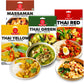 El The Cook Thai Curry Paste Value Combo (4 Pack)- Red,Yellow,Green,Massaman | 100% Veg | Restaurant Style Chicken,Fish,Prawn,Ve