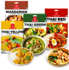 El The Cook Thai Curry Paste Value Combo (4 Pack)- Red,Yellow,Green,Massaman | 100% Veg | Restaurant Style Chicken,Fish,Prawn,Ve