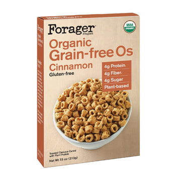 Forager Project Grain & Gluten-Free Vegan Breakfast Cereal  Dairy-Free Organic Low Sugar Plant-Based Protein  7.5Oz - Cinnamon