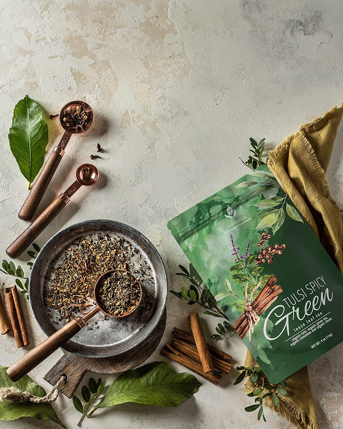 Gardenika Organic Loose Tea Assortment Box - Herbal, Black And Green Variety Leaves - Kosher, No Natural Or Artificial Flavors -