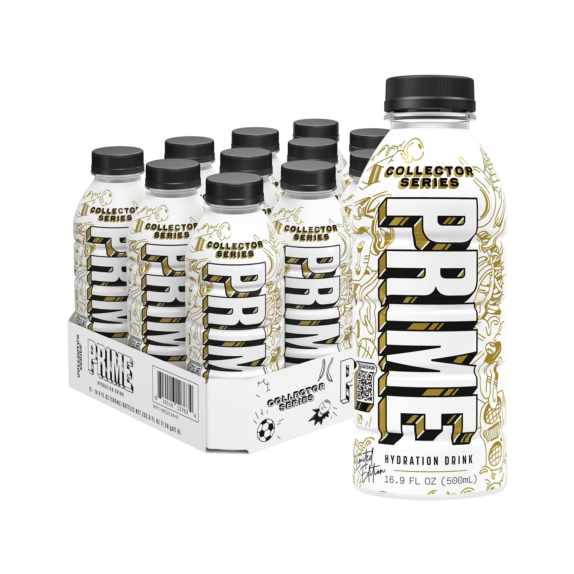 PRIME Hydration Collector Series  Sports Drinks  Electrolyte Enhanced for Replenishing Fluids  250mg BCAAs  B Vitamins  Antioxidants  Low Sugar  16.9 Fl Oz  12 Pack