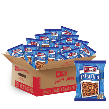 Herrs Extra Thin Pretzels, 1 Ounce (Pack of 36 Bags) - Light and Crispy Pretzels Baked for Maximum Crunch - Perfect for Snackin