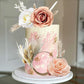 Boho Cake Decorations Flower Cake Toppers Pampas Grass Cake Topper For Wedding Bridal Baby Shower Birthday Party Supplies (Apric