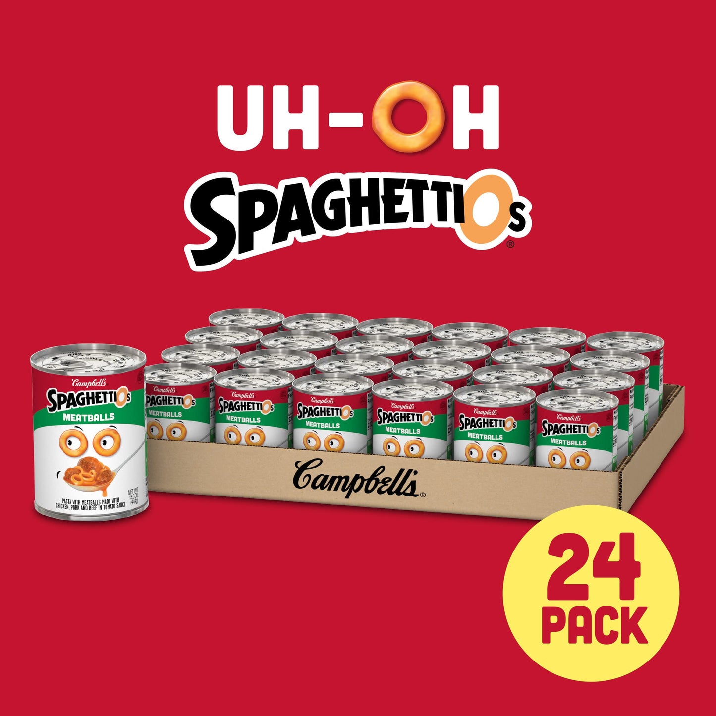 SpaghettiOs Canned Pasta with Meatballs  Healthy Snack for Kids and mature-themeds  15.6 OZ Can (Pack of 24)