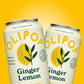 OLIPOP Prebiotic Soda Pop, Ginger Lemon, A New Kind of Soda Packed with Prebiotics, Fiber, and Botanicals, Gluten Free, Vegan, G