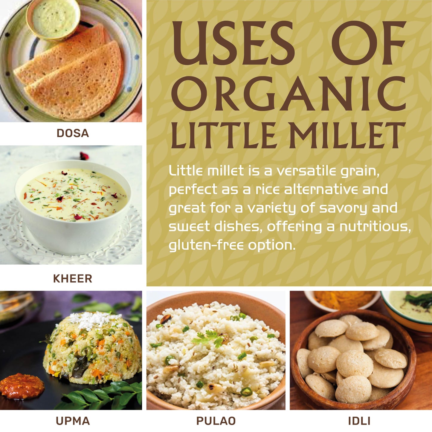 Jiva Organics Little Millet 2 Lb Bag | Whole Grain, Gluten-Free & Organic | Rich In Fiber & Essential Nutrients For Healthy Cook