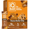 IQBAR Brain and Body Plant Protein Bars - Peanut Butter Chip - 12 Count, Low Carb, High Fiber, Gluten Free, Vegan Snacks - Low S