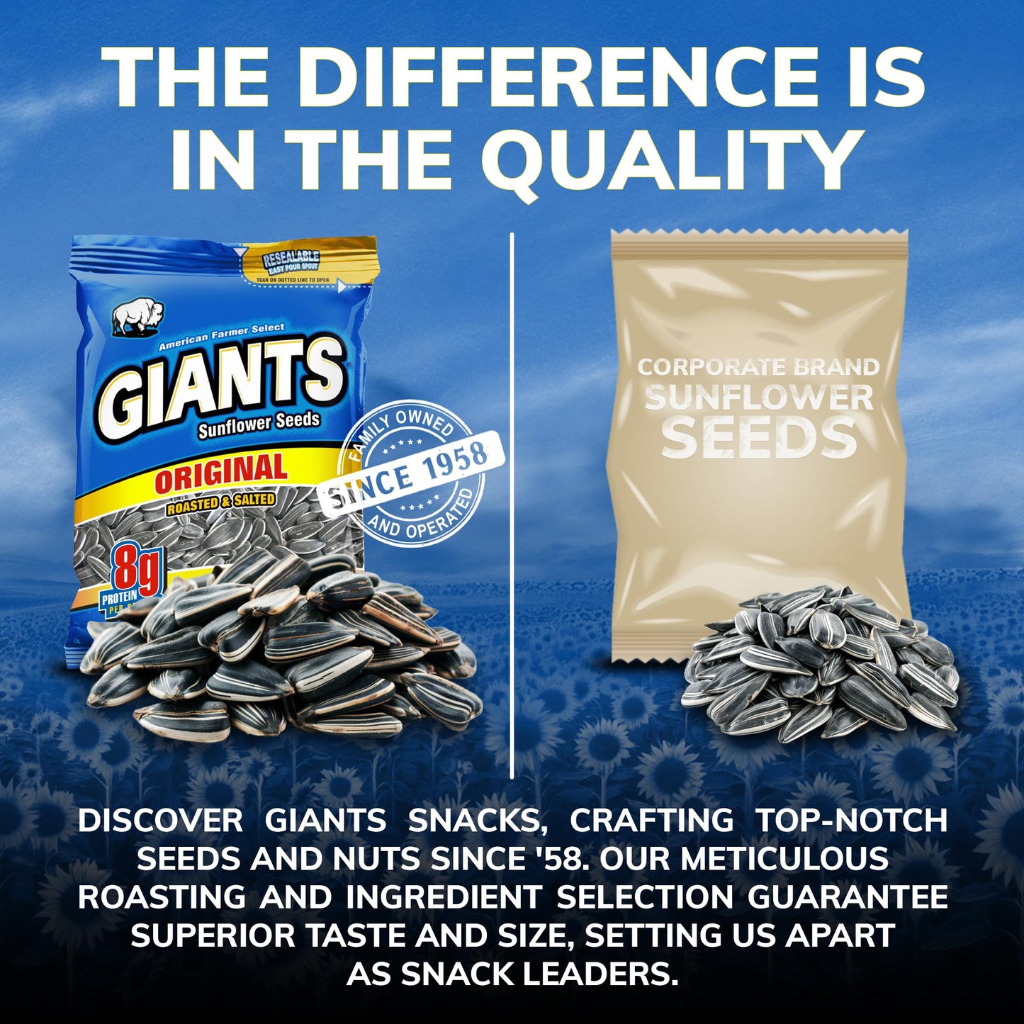 GIANTS Original Salted Jumbo Sized Sunflower Seeds 5.75-Ounce Bags (Pack of 12)