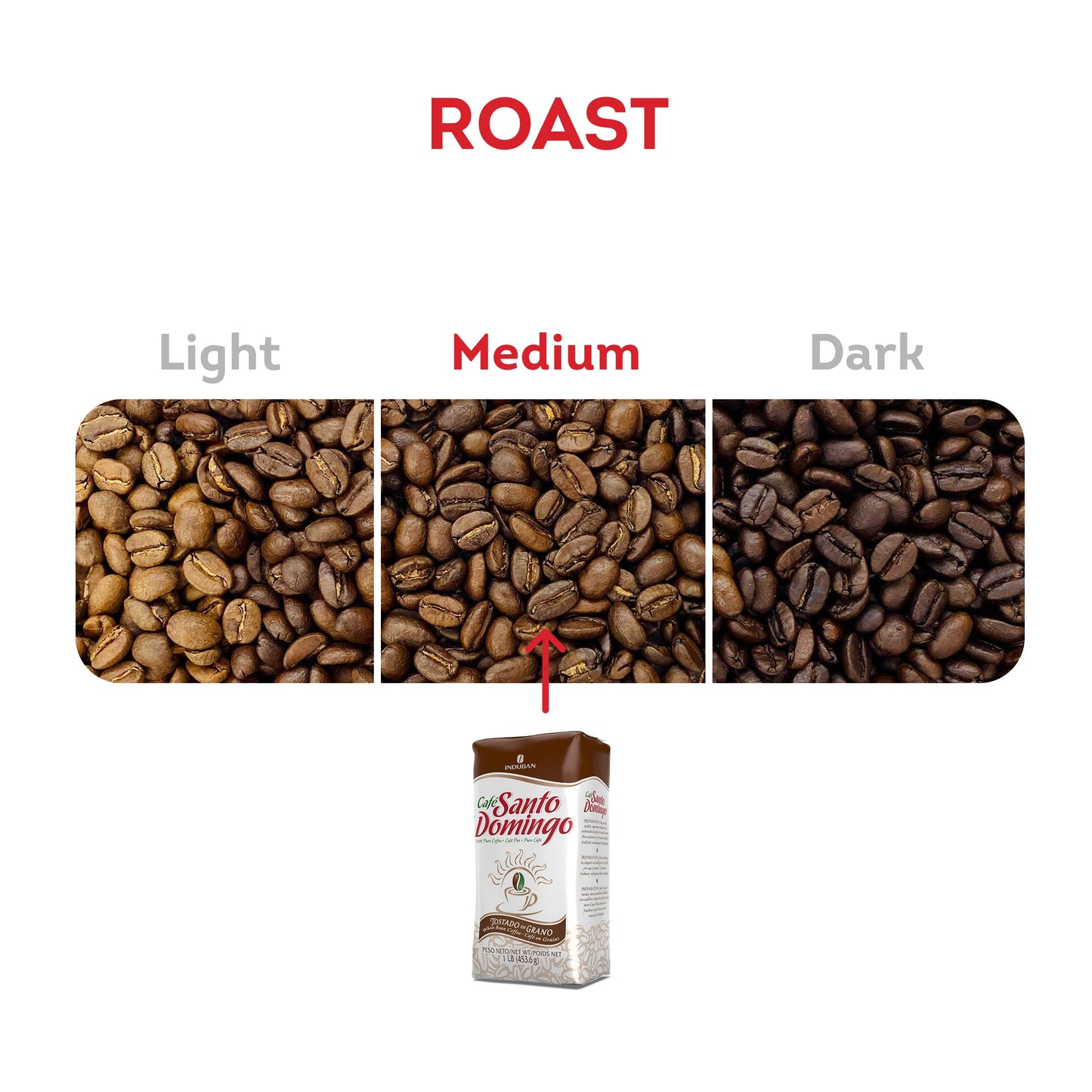 Caf   Santo Domingo, 16 Oz Bag, Whole Bean Coffee, Medium Roast - Product From The Dominican Republic (Pack Of 1)