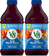 V8 Acai Mixed Berry 100% Fruit and Vegetable Juice, 46 fl oz Bottle (Pack of 2)