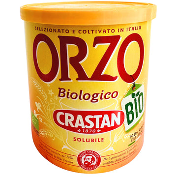 Crastan 1870 Instant Organic Barley Coffee Substitute 4.4 oz. (125g) Roasted Ground Barley - Orzo Biologico - Grain Coffee Subst
