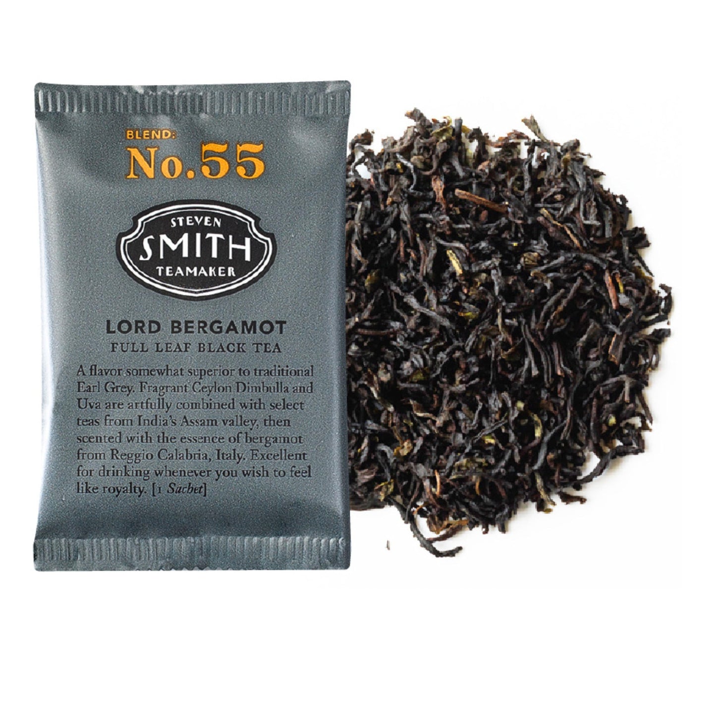 STEVEN SMITH TEAMAKER Earl Grey Black Tea - Lord Bergamot No. 55, 100 Sachets, Caffeinated, Sugar-Free, Sustainably Grown