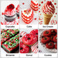 HUEBEATY 6-in-1 Red Edible Pearls Sugar Sprinkles for Cakes, Cookies, Cupcakes and Ice Cream Decorating | 180g/6.36oz | Christma