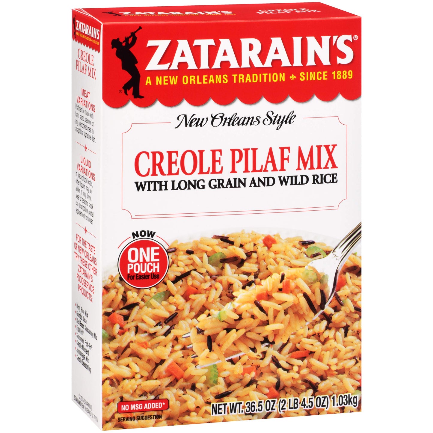 Zatarains Creole Pilaf Mix, New Orleans Style, 36.5 oz Box, Perfect with Sausage, Chicken, and Vegetables