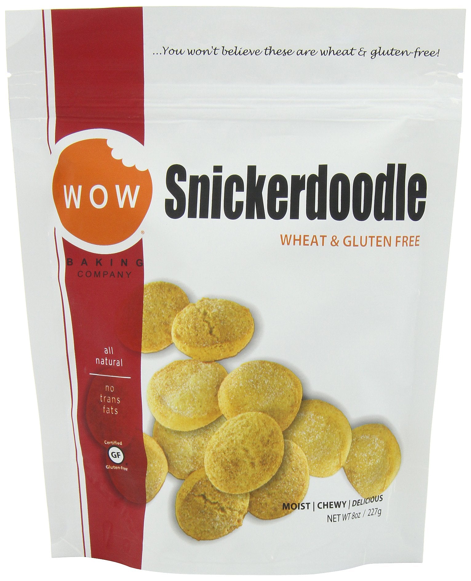 WOW BAKING COMPANY Cookies, Snickerdoodle, 8-Ounce (Pack of 6)