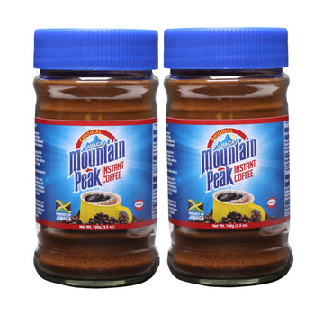 Mountain Peak Instant Coffee, Authentic Jamaican Coffee, Rich Bold Flavor (2 Pack, 3.5 oz Jars)