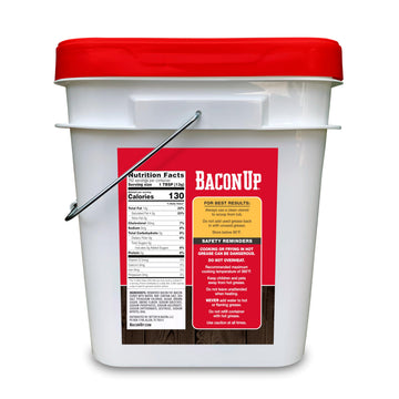 Bacon Up? Bacon Grease for Cooking, 21.9 lb Tub, Yellowish-orange Cooking Fat